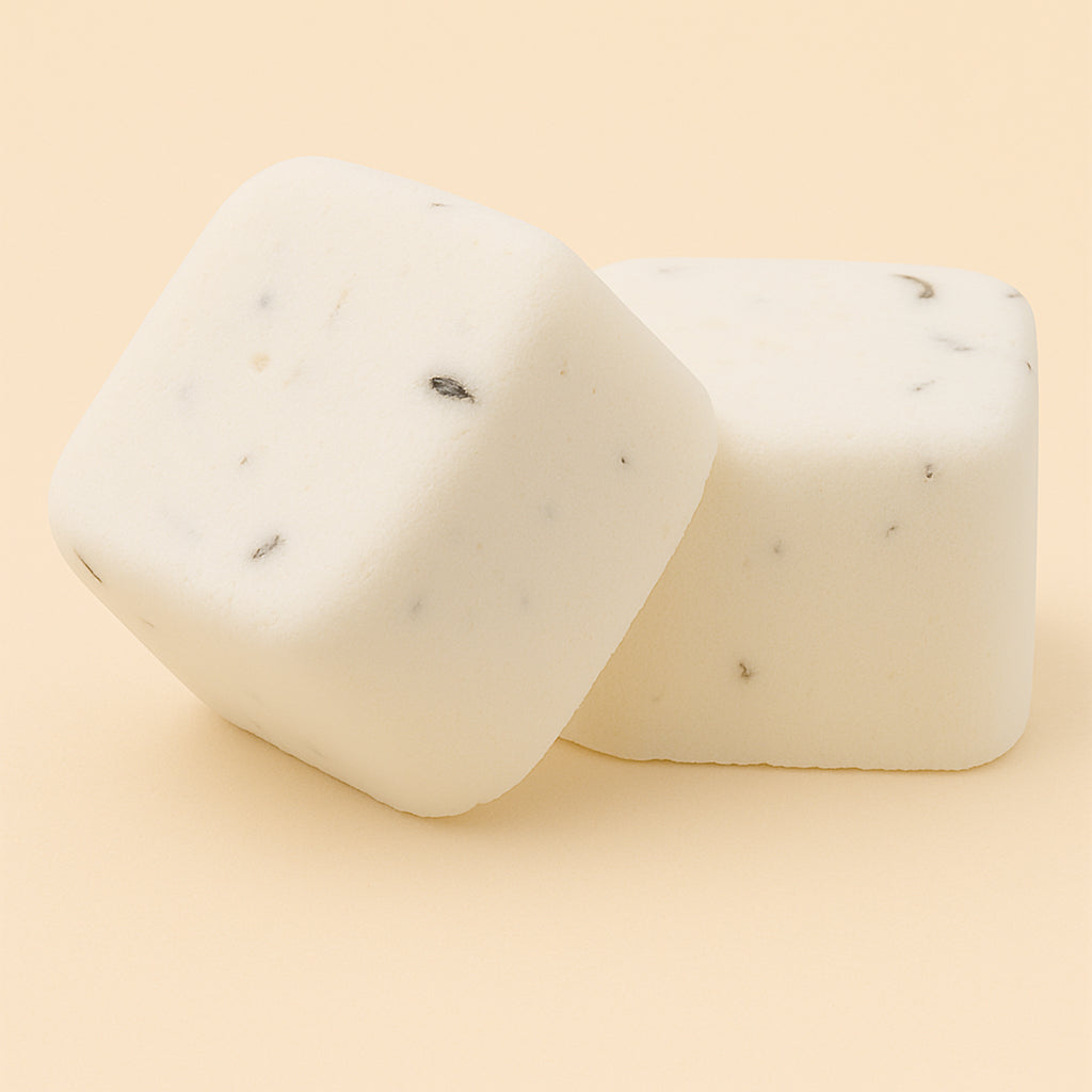 Noctelle Deep Sleep Shower Steamer releasing lavender and eucalyptus vapors in a relaxing evening shower routine.